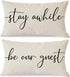 Pandicorn Farmhouse Pillow Covers 12x20 Set of 2 Stay Awhile Be Our Guest Pillow Rustic Decor Lumbar Pillow Covers Decorative Throw Pillows Cases ...