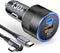 130W USB C Car Fast Charger with 100W Cable,PD 100W PPS 45W QC5 30W Cigarette Lighter Type C Charger for iPad Pro MacBook Pro Air Laptop iPhone 15...