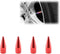 TVC29 Red 4pcs Long Spike Spiked Tire Valve Stem Caps Metal Thread Wheel Tires...
