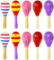 Mini Musical Wooden Maracas Rattles Egg Shaker Toys for Kids, Colorful Noisemaker Sand Hammer Music Instruments Hand Percussion Toy Party Favors...