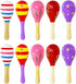 Mini Musical Wooden Maracas Rattles Egg Shaker Toys for Kids, Colorful Noisemaker Sand Hammer Music Instruments Hand Percussion Toy Party Favors...