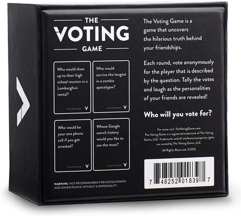 The VOTING GAME - The Hilarious Adult Party Card Game about Finding Out Who Your Friends are - Perfect for College Students, Fun Parties and Board...