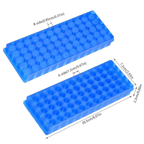 3Pcs Tube Rack Microcentrifuge Tube Racks Double-Sided Plate Centrifugal Pipe Rack for 0.5ml-2ml Centrifugal Pipe 60 Holes (Blue-Green-Orange)...