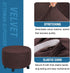 H.VERSAILTEX Round Ottoman Slipcover Ottoman Covers Slipcover Footstool Protector Covers Storage Stool Ottoman Covers Stretch with Elastic Bottom,...
