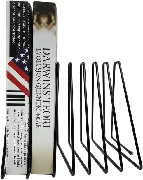 Book Organizer Magazine Holder, Desktop File Sorter Organizer Bookshelf Bookends Book End, Telescopic Bookend 7 Section (Black)...