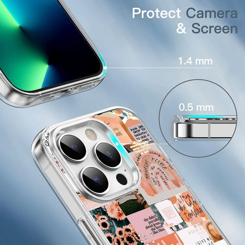 Aesthetic Phone Case for iPhone 15 Pro,Christian Positivity Motivational Aesthetic Cute Phone Case for Girls Women Shock-Absorbing Wallet Design G...