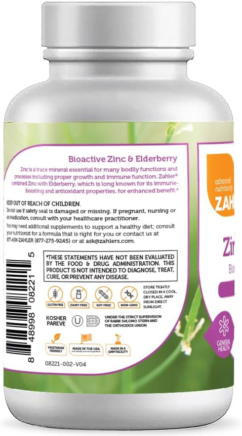 Zahler Elderberry Zinc Lozenges for Adults & Kids - Delicious Chewable Zinc & Sambucus Elderberry Lozenges for Immune Support - Kosher, Made in US...