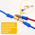 25pcs Electrical Double Male Female Adapter, Piggyback Spade Connectors to Single Female Brass 3 Way Adapter Dual Male Electrical Double Male Fema...