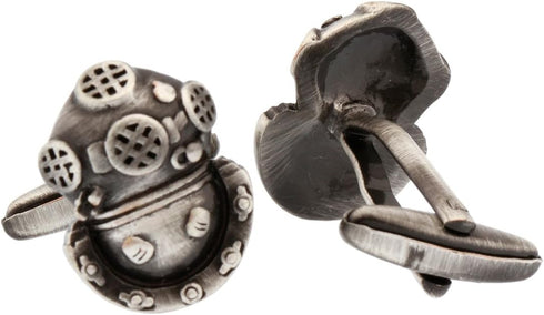 Diver Diving Scuba Helmet Sponge Tarpon Springs Florida Pair Cufflinks in a Presentation Gift Box & Polishing Cloth...