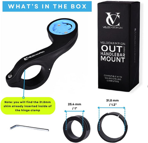 VeloChampion Out Front Bike Handlebar Mount Compatible with Wahoo Computer Bolt, Bolt v2, Elemnt, Roam or Elemnt Roam v2...
