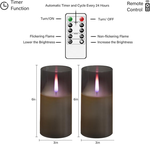 2Pack Flameless Candles, LED Candles, Flameless Candle with Remote Control?with Timer 2/4/6/8H?Flickering flameless Candles Ldeal for Setting The ...