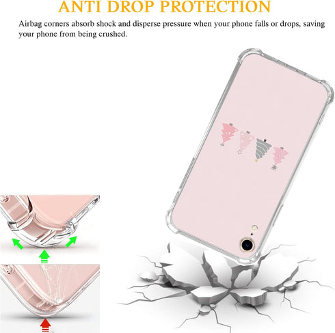 Cute Pink Christmas Tree Case Compatible with iPhone XR, Winter Christmas Case for iPhone XR for Teens Men and Women, Cool TPU Bumper Phone Case C...