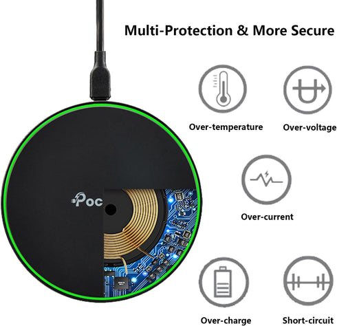 15W Wireless Charger for iPhone 15 14 13 12 11 Pro Max, Samsung Galaxy Note 20, Z Flip, Z Fold, S24 S24+ S23 S23+ S22 S22+ S21 S21+ S20 S20+, LG V...