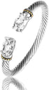 UNY Stainless Steel Cuff Bangles Crystal Mosaic Bracelet Bangle for Women Fashion Jewelry BR75854...