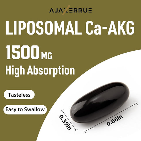 Liposomal Calcium AKG Supplement 1500 MG (Alpha-Ketoglutaric Acid), High Absorption, More Effective Than AAKG, Ca AKG for Longevity, Age Defense, ...
