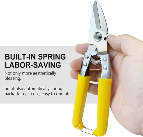 Heavy Duty Scissors, Cardboard Scissors, with Finely Serrated High Carbon Stainless Steel Blades- easy Cuts Electrical Cable Notch, Gardening Prun...