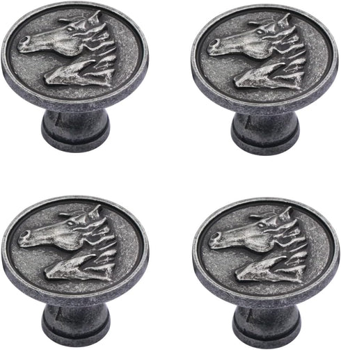 Cabinet Pulls 4 Pcs Kitchen Cabinet Knobs Drawer Knobs Dresser Pulls Cabinet Door Handles for Cabinet Hardware Knobs (Antique Silver)...