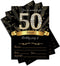 50th Birthday Party Invitations 5x7 Black & Gold Cards with Envelopes and Gold Metallic Pen (Pack of 25)...