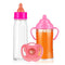 SCOM Magic Juice and Milk Nursing Bottle with Pacifier for Baby Doll Accessories, 3 Piece Pretend Play Feeding Toy Set for Age 4+ (PINK)...