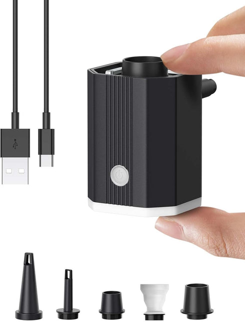 Mini Air Pump Protable,Camping Gear Must Haves,Rechargeable Powered Air Pump,Small Travel Air Pump for Inflate Deflate with Camping Lights,for Raf...