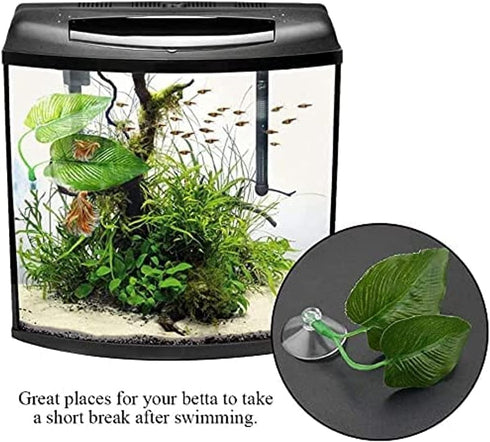 Reusable Plastic Artificial Simulation Plant Leaf Betta Hammock Fish Rest ?Aquarium Decorations, Bed Aquariums Supply Leaves Fish Tank Landscaping...