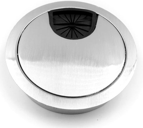 Jetland Desk Grommet for Wire Organizer - Brushed Silver, Fits 2" Hole, GBS53, 2-Pack...