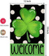 CROWNED BEAUTY St Patricks Day Shamrock Garden Flag 12×18 Inch Double Sided Green Clover Small Burlap Welcome Polka Dots Holiday Yard Flag for Out...