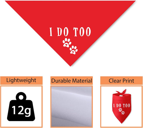 I Do Too Dog Bandana Engagement Wedding Dog Bandanas Wedding Engagement Announcement Photos Puppy Bandana Triangle Bibs Scarf Accessories for Smal...