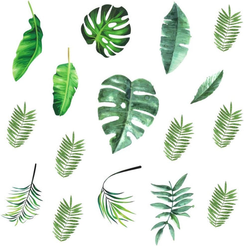 Leaf Wall Decals, H2MTOOL 64 PCS Removable Tropical Plants Tree Leaves Stickers for Kids Nursery Room Decor...
