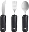 YPC Adaptive Utensils,Easy Grip Silverware,Built-Up Fork,Spoon and Rocker Knife for Adults,Elderly,Arthritis,Tremors and Parkinsons,3 Piece Set...