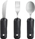 YPC Adaptive Utensils,Easy Grip Silverware,Built-Up Fork,Spoon and Rocker Knife for Adults,Elderly,Arthritis,Tremors and Parkinsons,3 Piece Set...