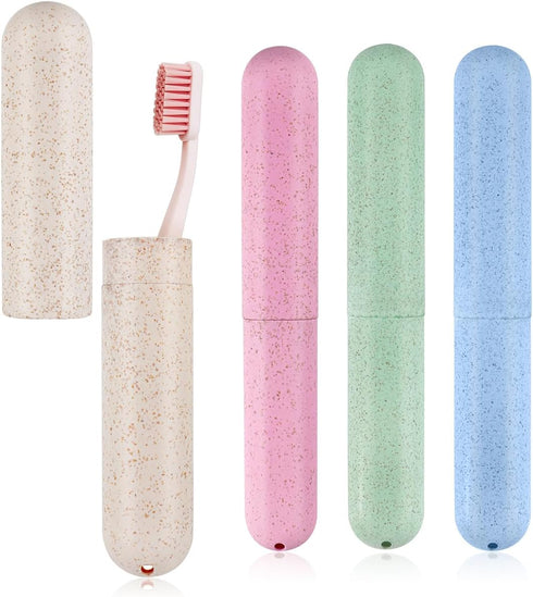4Pcs Travel Toothbrush Case Portable Toothpaste Toothbrush Cover Storage Box Toothbrush Holder for Trip Camping School...