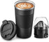 Portable Pour Over Coffee Travel Mug with Reusable Filter, 13oz Stainless Steel Vacuum Thermal Cup, Drip Coffee Tea Cup Maker Set for Camping Trip...