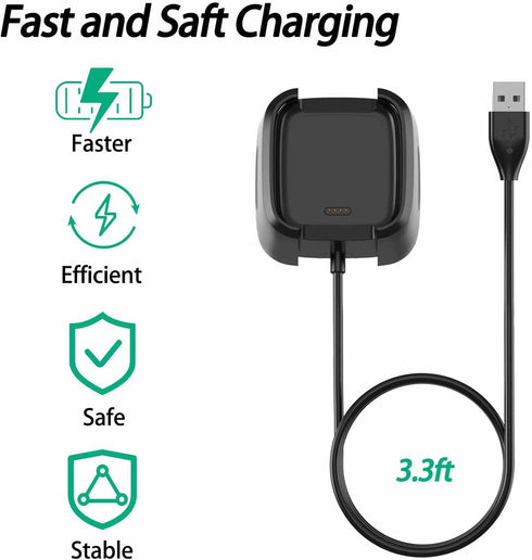 Vancle Charger for Fitbit Versa 2 (Only), Durable USB Charging Cable Dock Stand for Fitbit Versa 2 Smartwatch (Not for Versa/Versa Lite) (3.15ft/9...