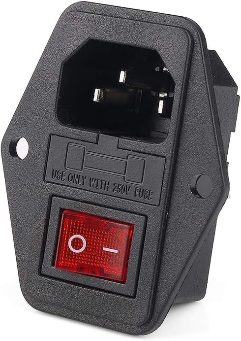 URBEST Inlet Module Plug 5A Fuse Switch Male Power Socket 10A 250V 3 Pin IEC320 C14, 2 Sets...