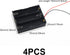 18650 Battery Holder, 6 Pcs 3 × 18650 Black Battery Box, 3 × 18650 Battery Storage Box Housing with Black and Red Wires, for DIY Electronic Circui...