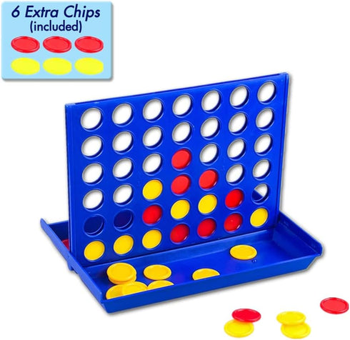 4 in a Row Game - 6 Spare Discs Included, Classic Board Game for Kids, Classic Four in a Row, Family Fun Games for Age 3 4 5 6 7 Year Old Boys Gir...