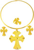 Ethiopian Jewelry for Women Set - Ethiopian Jewelry - Ethiopian Cross - Ethiopian Big Cross Sets Choker Earrings Rings African Eritrean Anniversar...