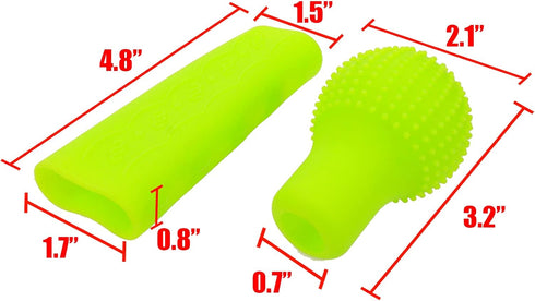 Silicone Hand Brake Lever and Shift Knob Cover Kit, 3D Ball Shape Anti-Slip Design Gear Shifter Knob Protective Case Handbrake Lever Protector (Gr...