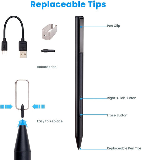 BoxWave Stylus Pen Compatible with HP Spectre x360 15t Touch (4hg39av) - ActiveStudio Active Stylus 2020, Electronic Stylus with Ultra Fine Tip fo...