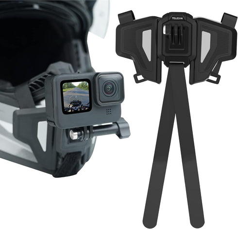 Helmet Chin Mount, Motorcycle Dirt Bike Bicycle Strap Holder Clamp Quick Release Mounts Accessories for GoPro Max Hero 12 11 10 9 8 7 6 5 Insta360...