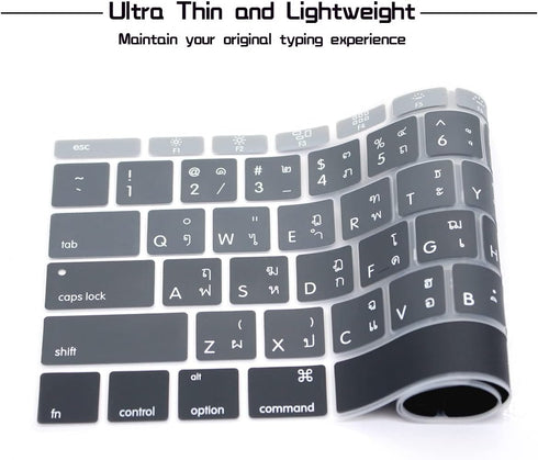 HRH Thai Language Silicone Keyboard Cover Skin for MacBook Pro 13"A1708 A1988 No Touch Bar (2018 2017 2016)&for MacBook 12"A1534 with Retina Displ...