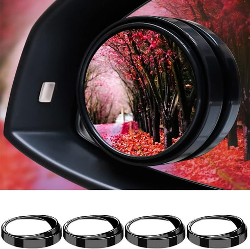 4pcs Blind Spot Mirror,2-inch Round Wide Angle HD Glass Convex Rear View Mirror?Angle Adjustable Blind Spot Mirror for Large Vehicles, Car Suv Tru...