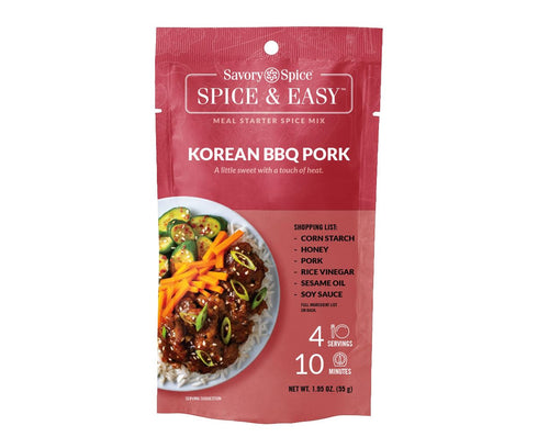 Savory Spice Korean BBQ Pork Spice & Easy Meal Starter Spice Mix | Korean BBQ Rub Seasoning Packet & Marinade Mix (Net: 1.95 oz)...