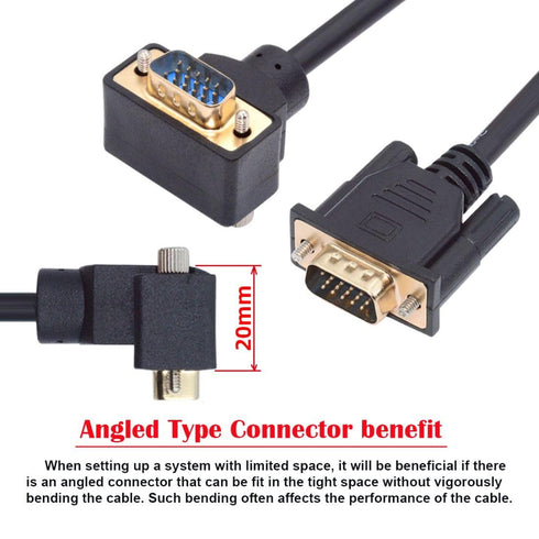 chenyang VGA RGB 3COAX+6C 90 Degree Down Angled Extension Cable for Monitor Projector Computer...