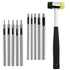 10 Pcs Leather Hole Punch Tool Set, 0.5mm-3.5mm Round Hole Punch Working Tools with Double Head Plastic and Rubber Hammer for Leather Belts, Canva...
