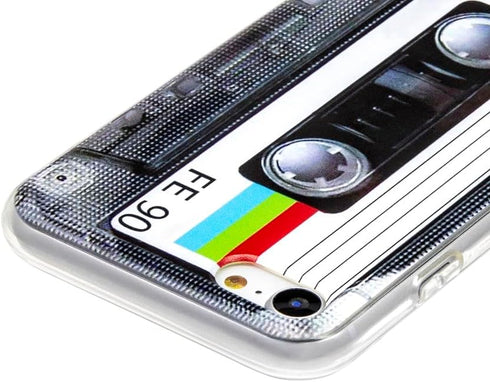 Retro Tape Cassette 80s Type Soft Back Cover Phone Case Compatible with iPhone 7 iPhone 8 iPhone SE 2020/2022...