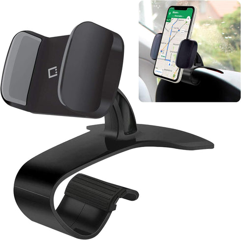 Phone Holder for Car, Dashboard Cell Phone Holder - Clip On Dashboard Car Cradle Compatible for iPhones, Samsung Galaxy Smartphones, Google Pixel,...