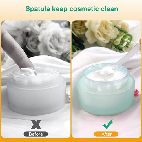 Mini Disposable Plastic Cosmetic Spatulas - SumDirect 400 Pcs Frosted Clear Skincare Makeup Mask Spatula...