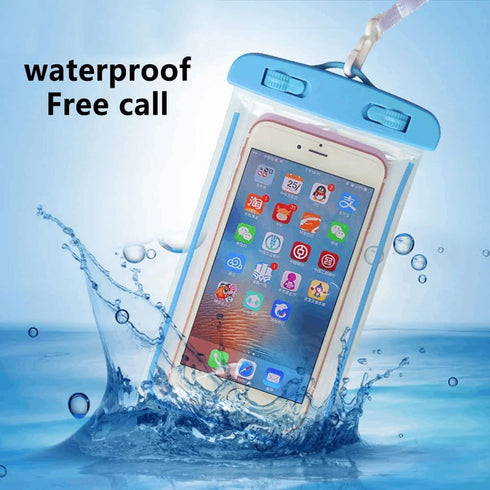 Luminescent Waterproof Phone Case Deep Water Protection IPX8 100 Feet fits all Smartphones Dark Find Function (Orange)...